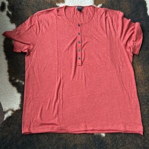 John Varvatos Linen Shirt | Size XXL | Brand New | Orange/Red | Retails $300+